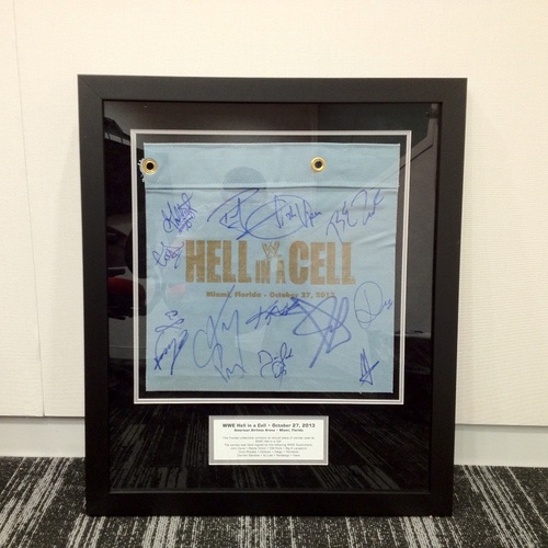 WWE Hell In A Cell 2013 Event Plaque with SIGNED Ring Canvas