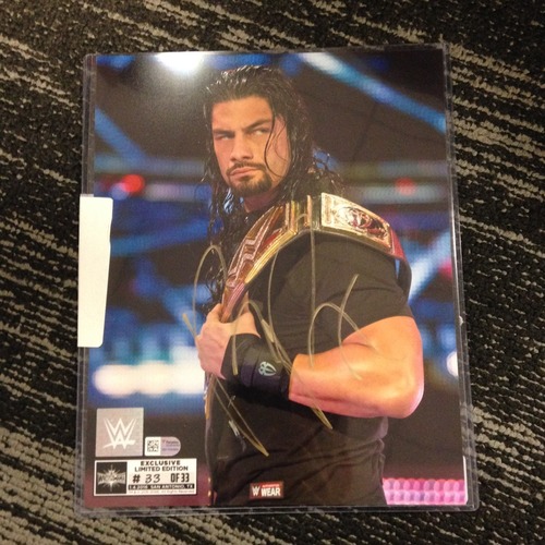 Roman Reigns SIGNED 8 x 10 Limited Edition WrestleMania 33 Photo (#33 of 33) (w/ Title)