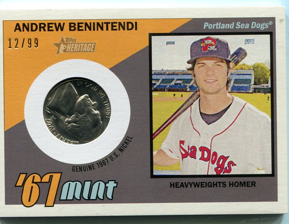 2016 Topps Heritage Minors '67 Mint Relics Andrew Benintendi 12/99