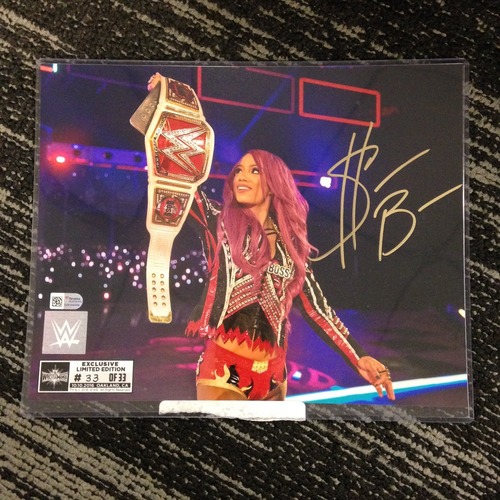 Sasha Banks SIGNED 8 x 10 Limited Edition WrestleMania 33 Photo (#33 of 33) (w/ Title)
