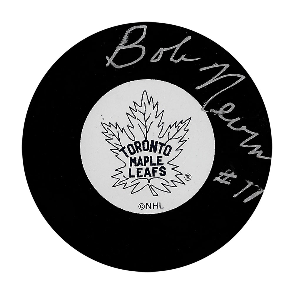 Bob Nevin Autographed Toronto Maple Leafs Puck