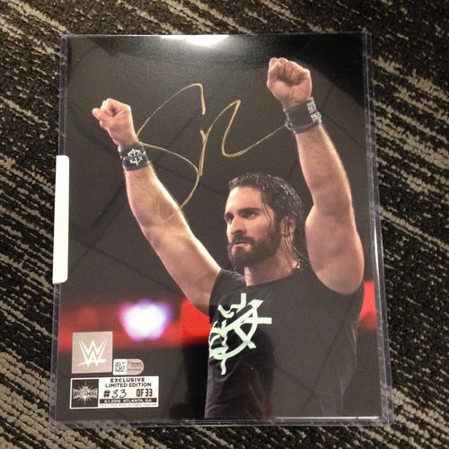 Seth Rollins SIGNED 8 x 10 Limited Edition WrestleMania 33 Photo (#33 of 33)