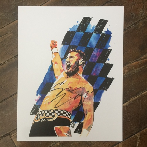 Sami Zayn SIGNED 11 x 14 Rob Schamberger Print