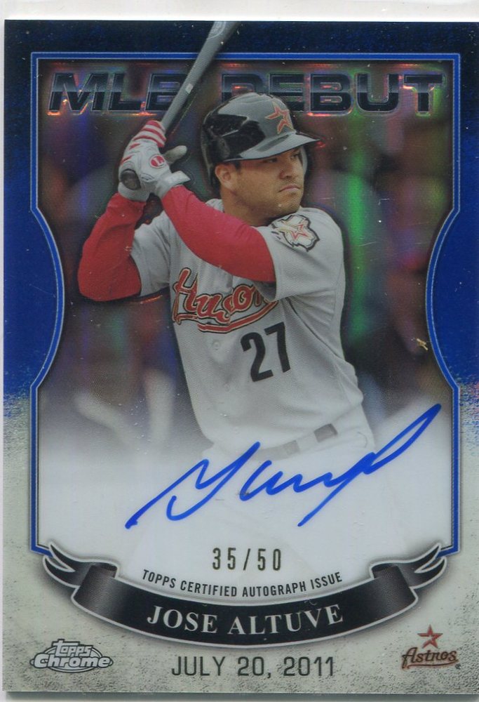 2016 Topps Chrome MLB Debut Autographs Jose Altuve 35/50