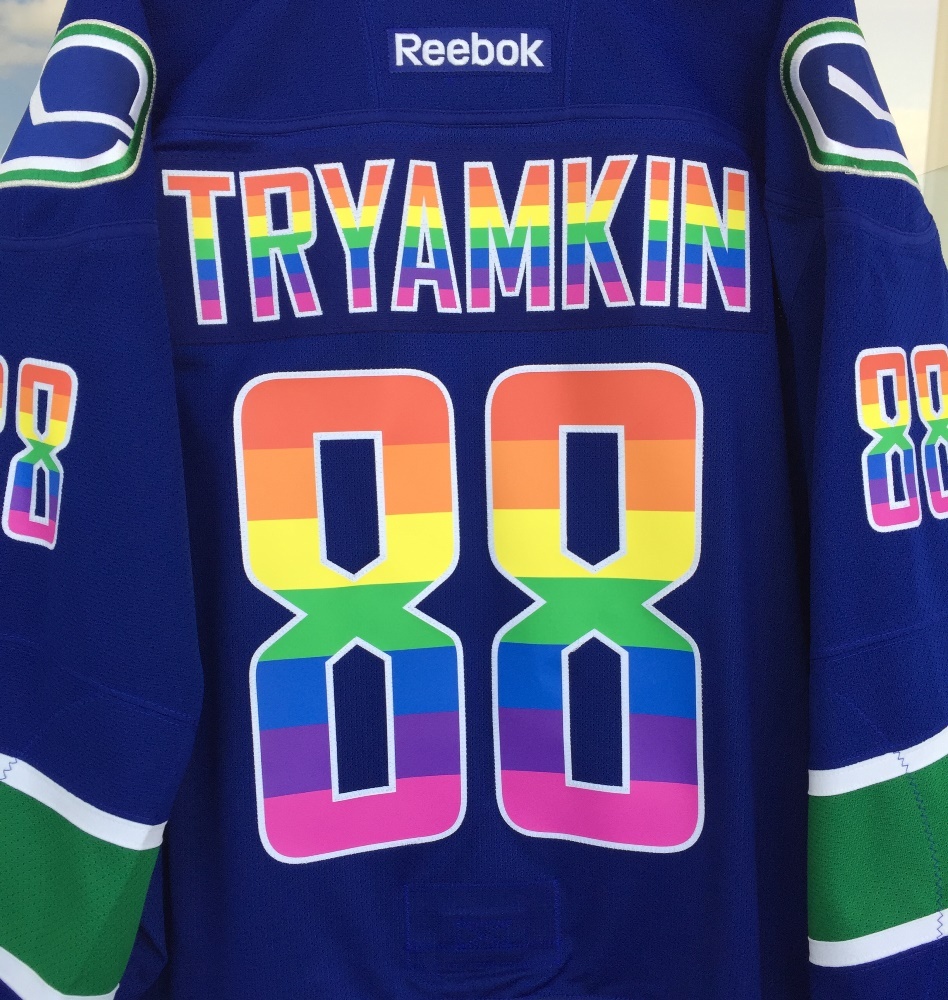 Preds' Hockey is for Everyone representative Kyle Turris with his pride