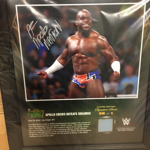Apollo Crews SIGNED Money In The Bank 2016 15 x 17 Framed Ring Canvas Photo Collage