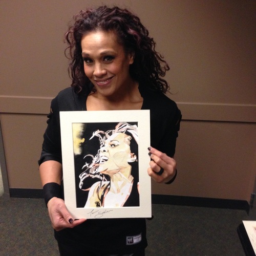 Tamina Snuka Signed Painting by Rob Schamberger