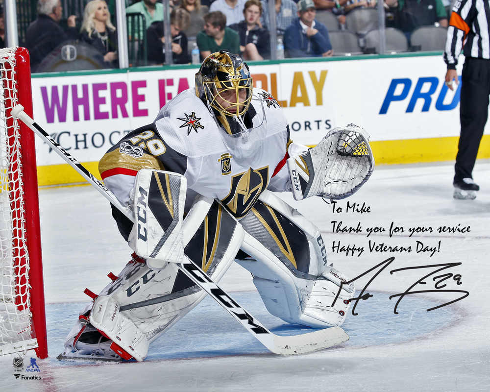 Marc-Andre Fleury Vegas Golden Knights Autographed Personalized 8