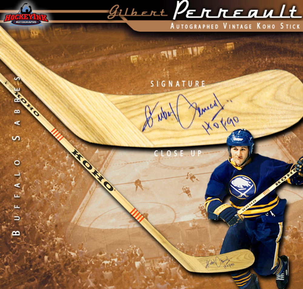 GILBERT PERREAULT Signed Vintage Koho Stick - Buffalo Sabres