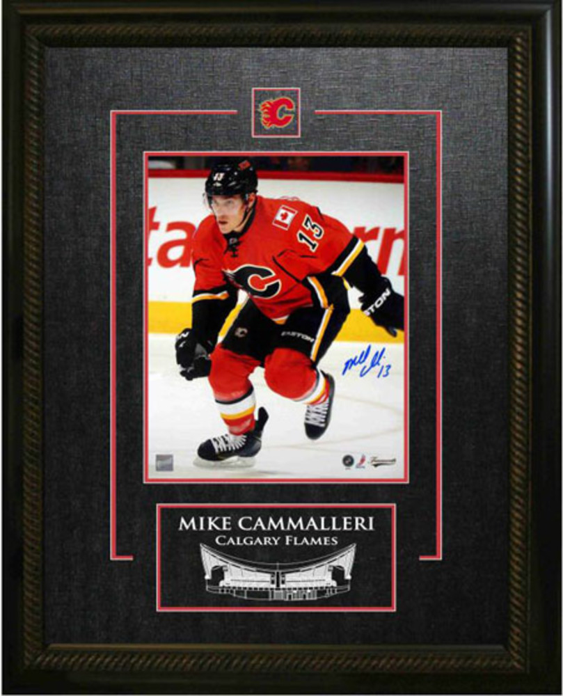 Mike Cammalleri - Signed & Framed 8x10 Etched Mat - Calgary Flames Dark Action