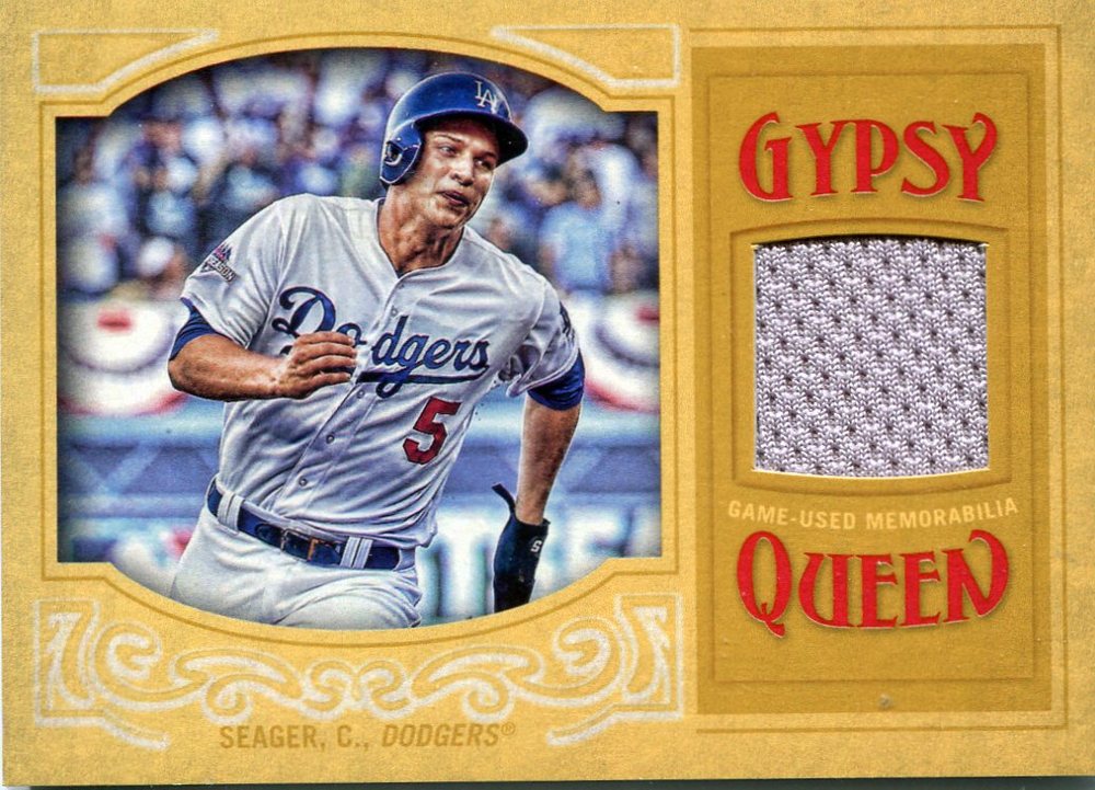 2016 Topps Gypsy Queen Relics Gold Corey Seager 20/50 game-worn jersey