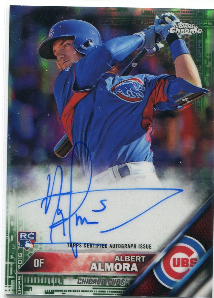 2016 Topps Chrome Rookie Autographs Green Refractors Albert Almora 87/99