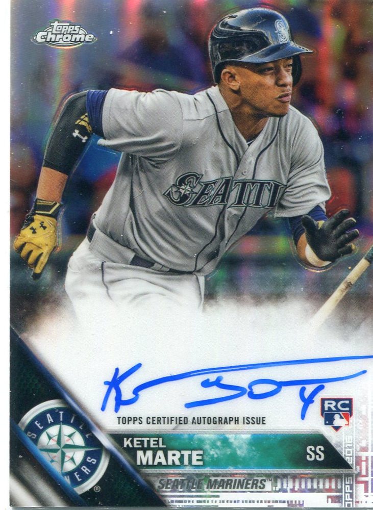 2016 Topps Chrome Rookie Autographs Purple Refractors Ketel Marte 128/250