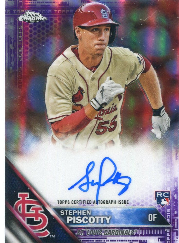 2016 Topps Chrome Rookie Autographs Purple Refractors Stephen Piscotty 111/250