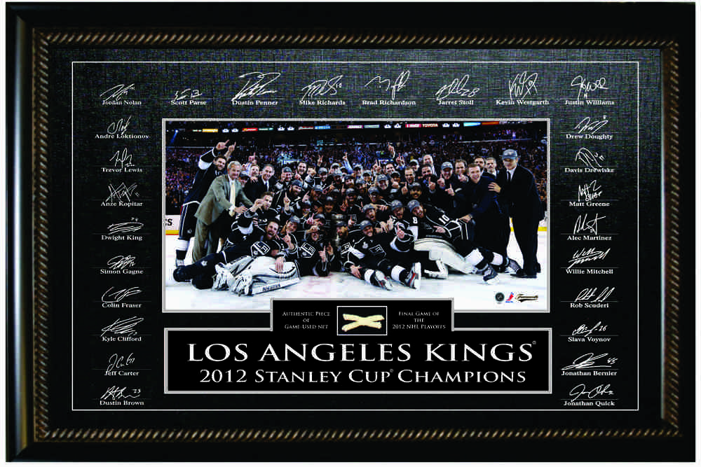 Los Angeles Kings 10x20 Etched Signature Frame - 2012 Stanley Cup Net Piece
