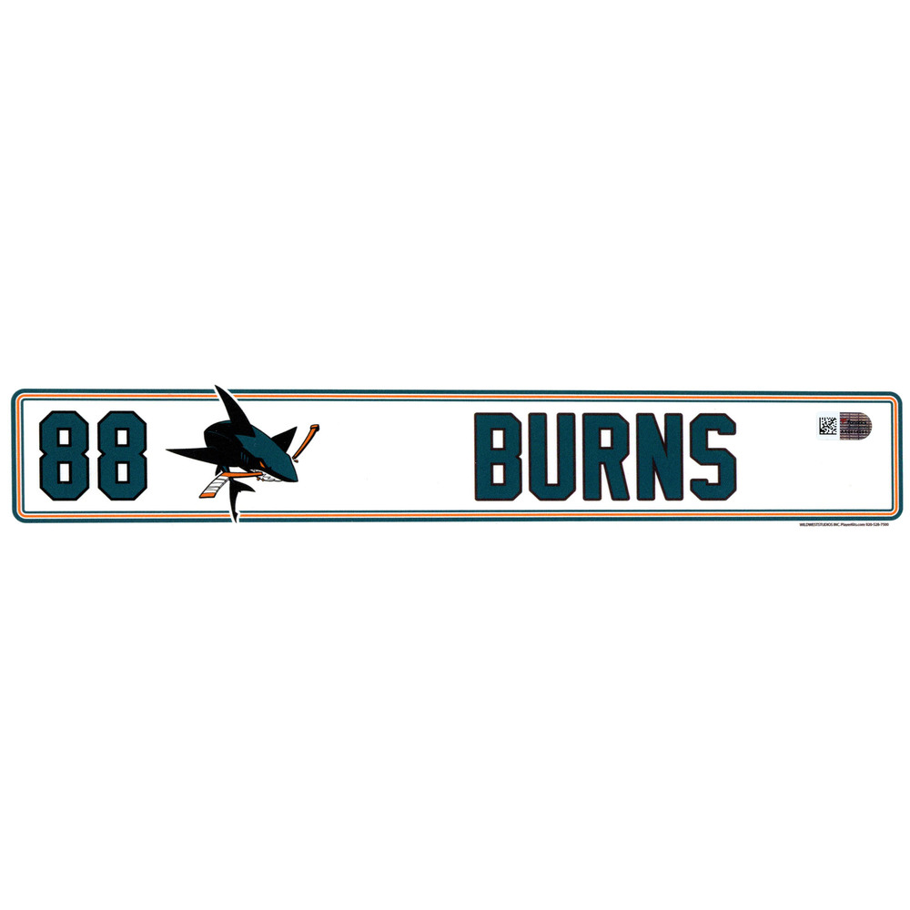 Brent Burns San Jose Sharks Player-Issued #88 Locker Room Nameplate from the 2016-17 NHL Season