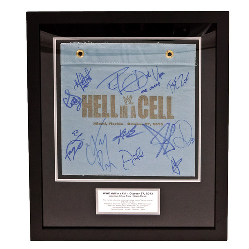 WWE Hell In A Cell 2013 Event Plaque with SIGNED Ring Canvas