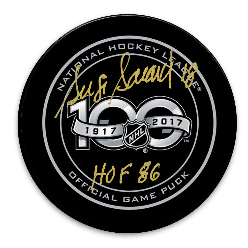 Serge Savard 100th Year NHL Autographed Official Game Puck Montreal Canadiens