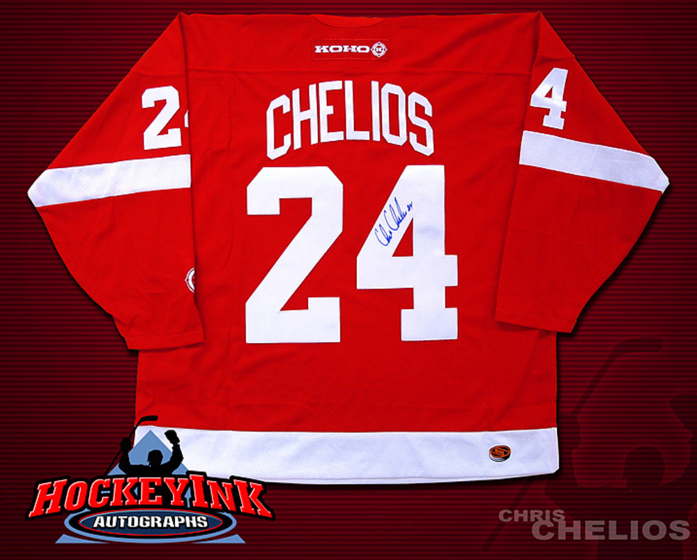CHRIS CHELIOS Signed Red Detroit Red Wings CCM Jersey