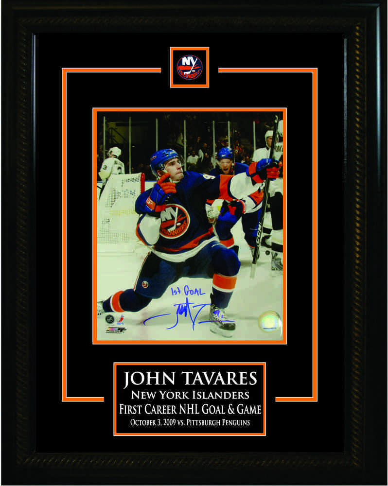 John Tavares - Signed & Framed 8x10 Etched Mat - First Career Goal New York Islanders