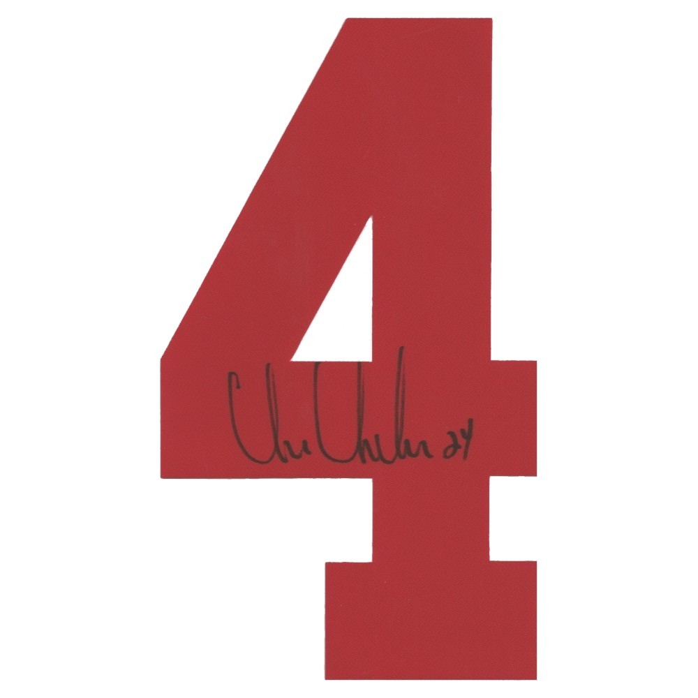Chris Chelios Autographed Detroit Red Wings Twill Jersey Number