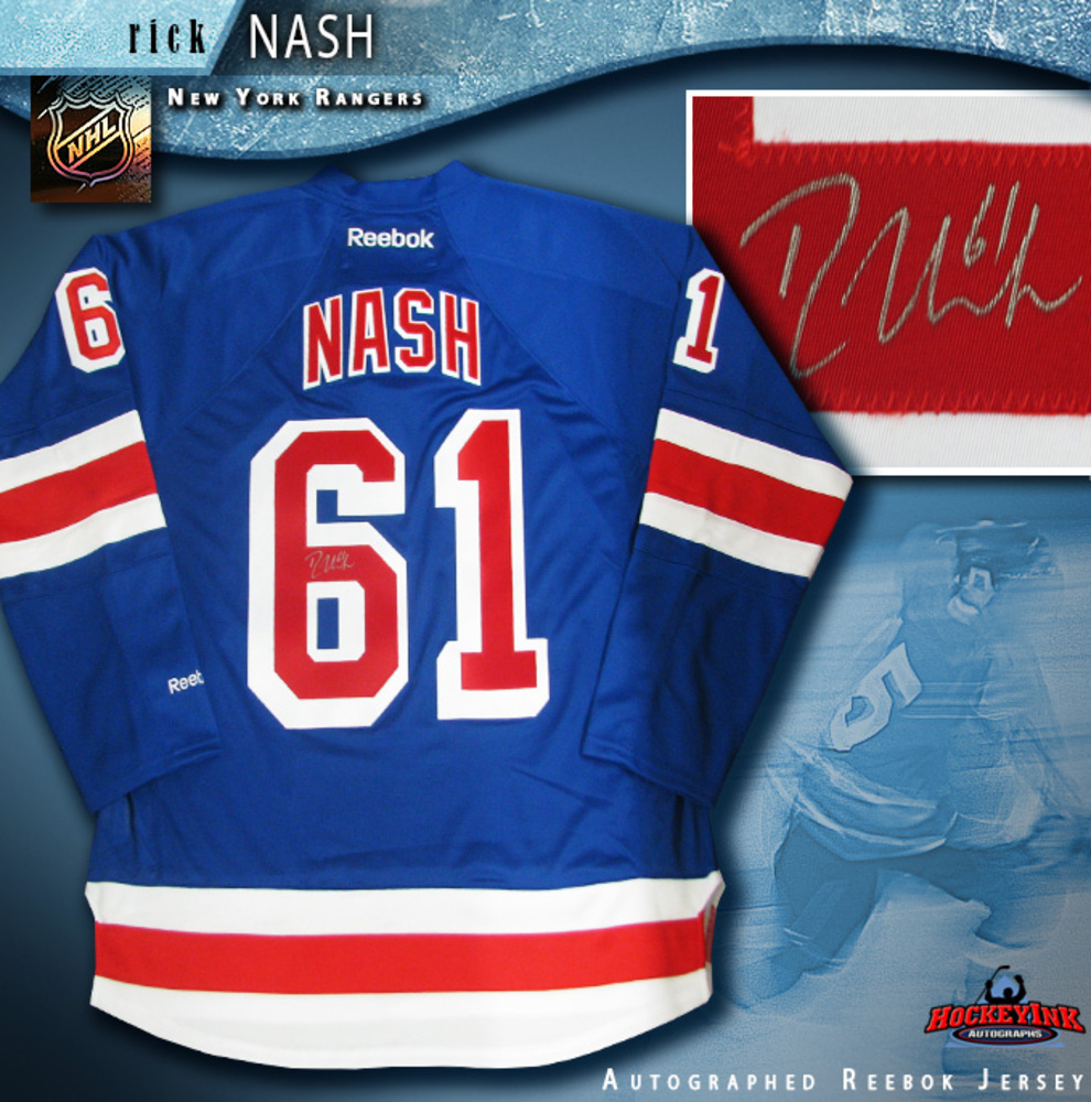 RICK NASH Signed New York Rangers Blue Reebok Jersey