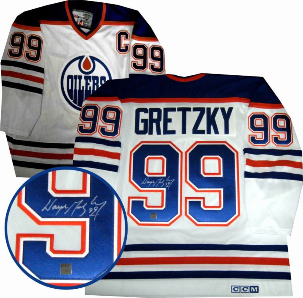 Gretzky,W Signed Jersey Oilers Replica White