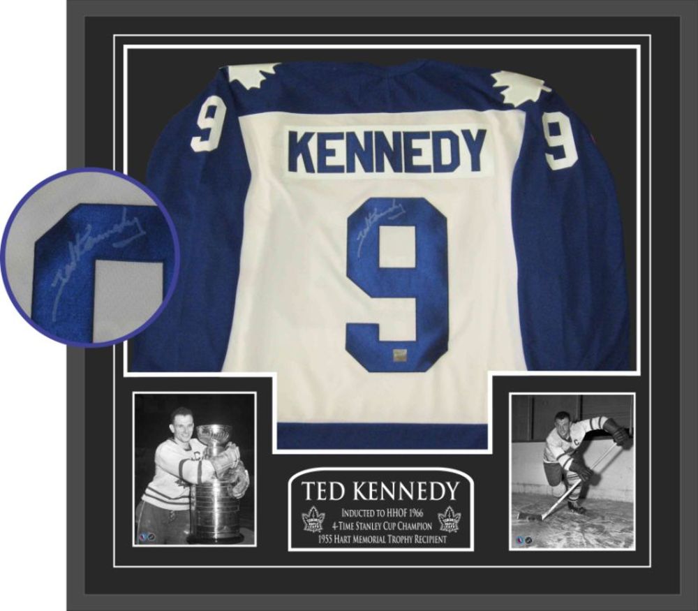 Kennedy Signed Framed Jersey Leafs Replica White