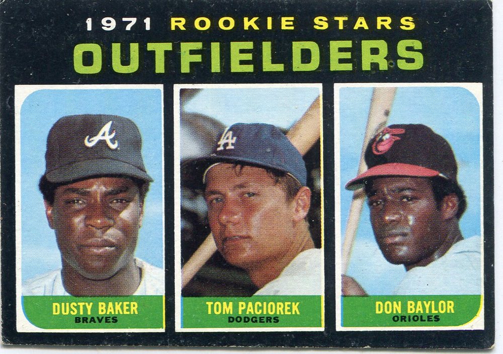 1971 Topps #709 Rookie Stars/Dusty Baker RC/Don Baylor RC/Tom Paciorek RC SP