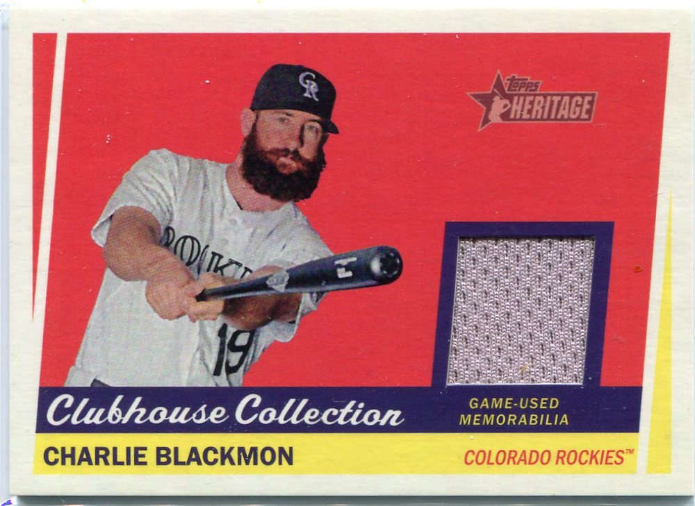 2016 Topps Heritage Clubhouse Collection Relics game worn jersey Charlie Blackmon