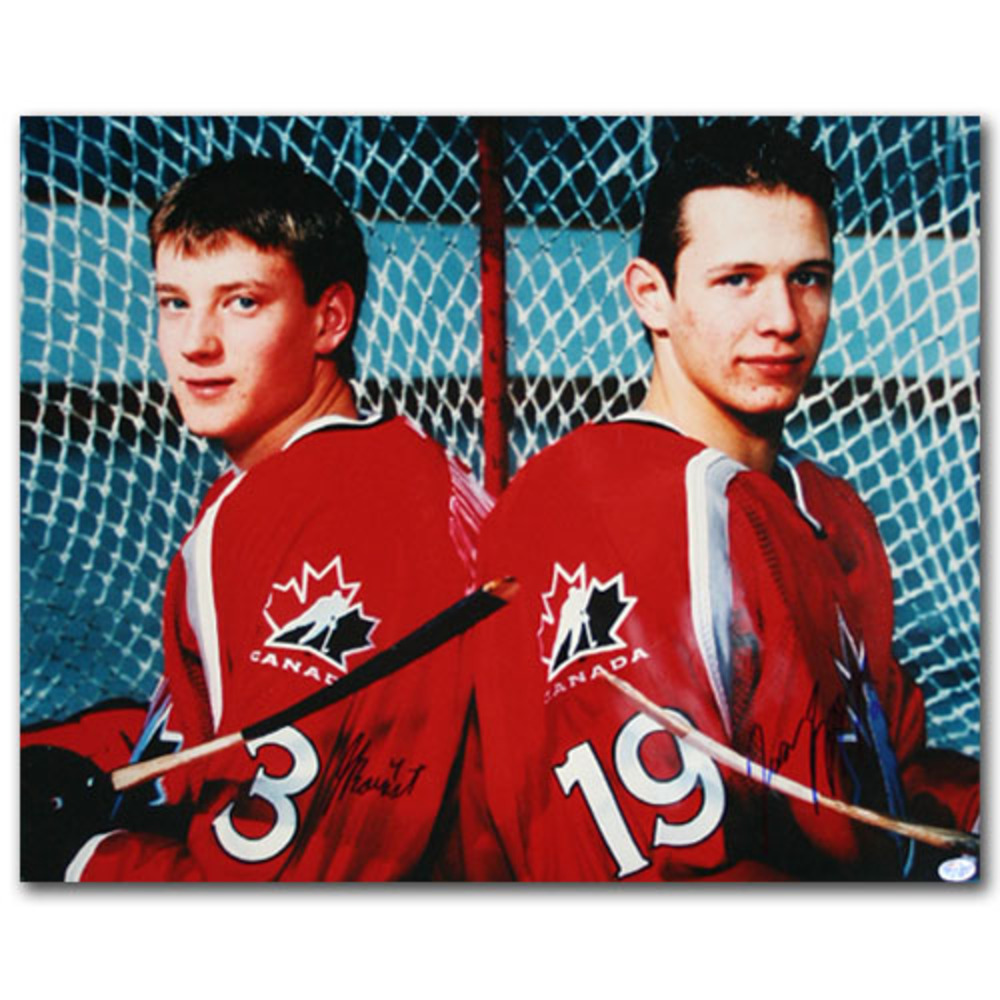 Jay Bouwmeester & Jason Spezza Autographed Team Canada World Junior 16X20 Photo (St. Louis Blues, Ottawa Senators)