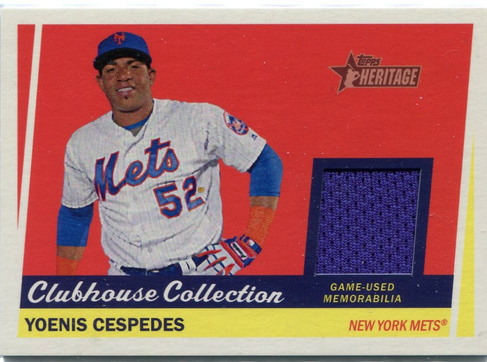 2016 Topps Heritage Clubhouse Collection Relics game worn jersey Yoenis Cespedes