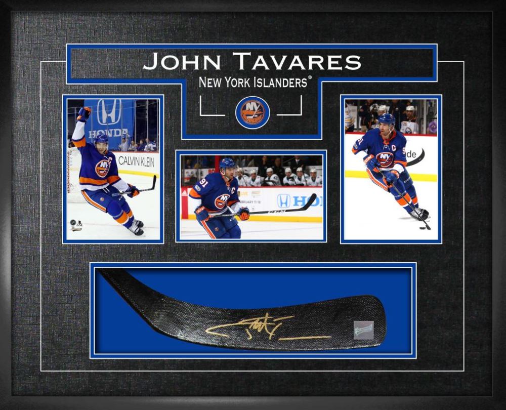 John Tavares - Signed Stickblade Islanders w/3-4x6 Photos