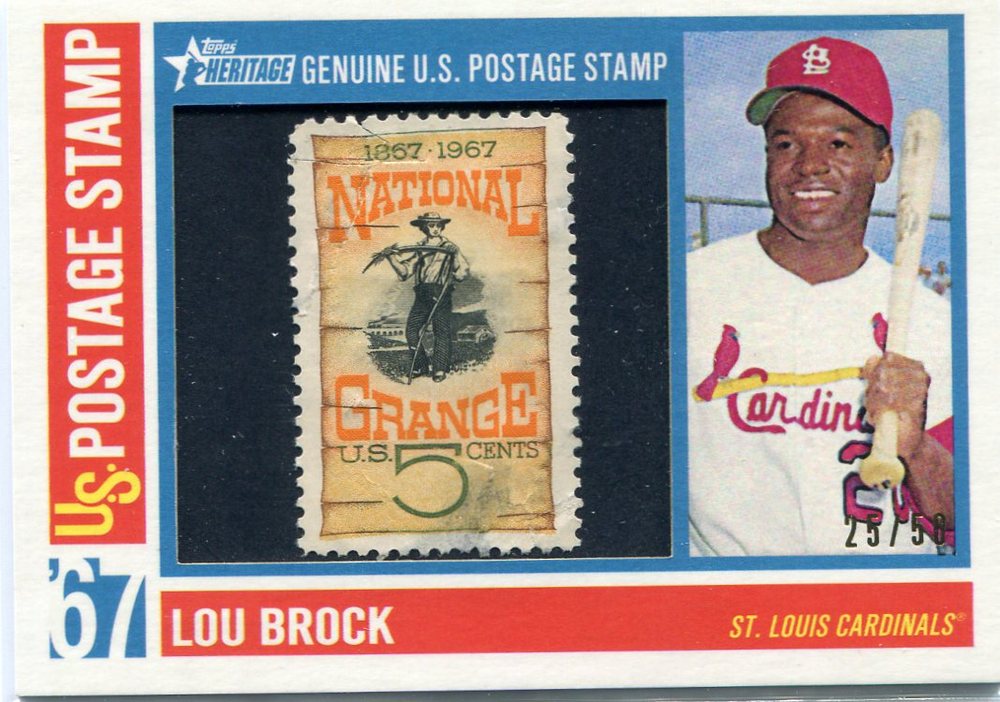 2016 Topps Heritage Postal Stamps Lou Brock 25/50