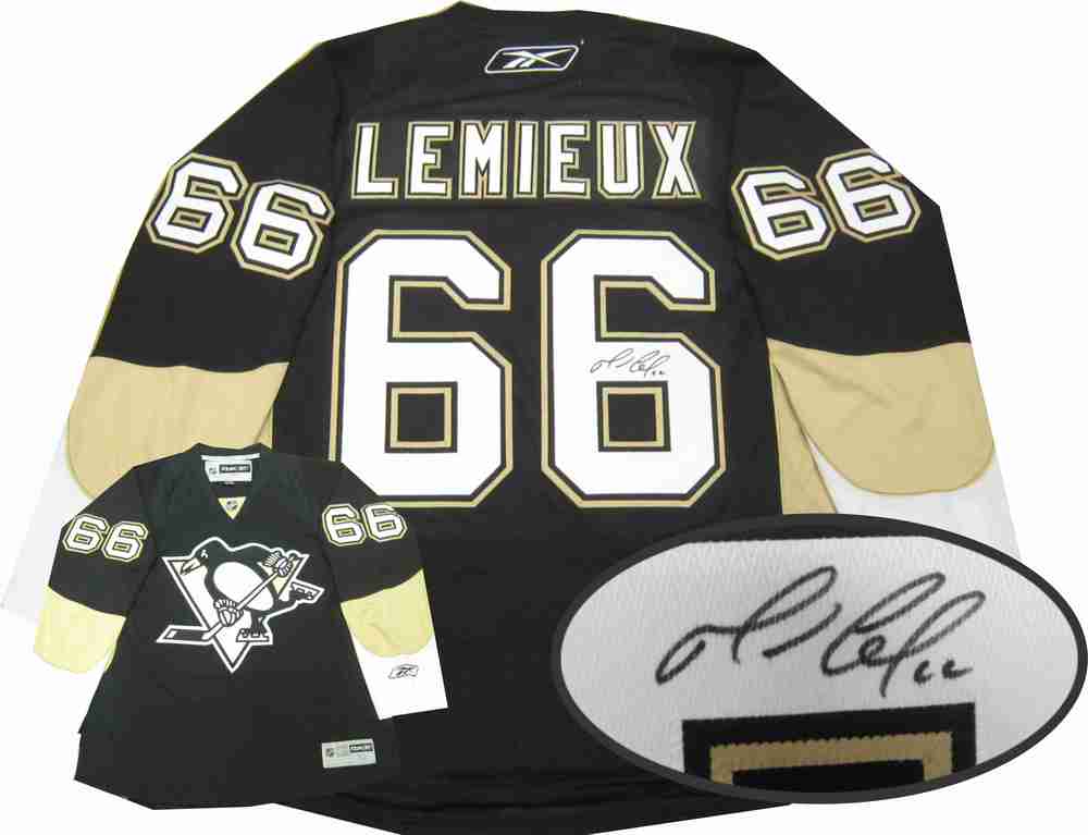 Mario Lemiuex - Signed Pittsburgh Penguins RBK Black Jersey