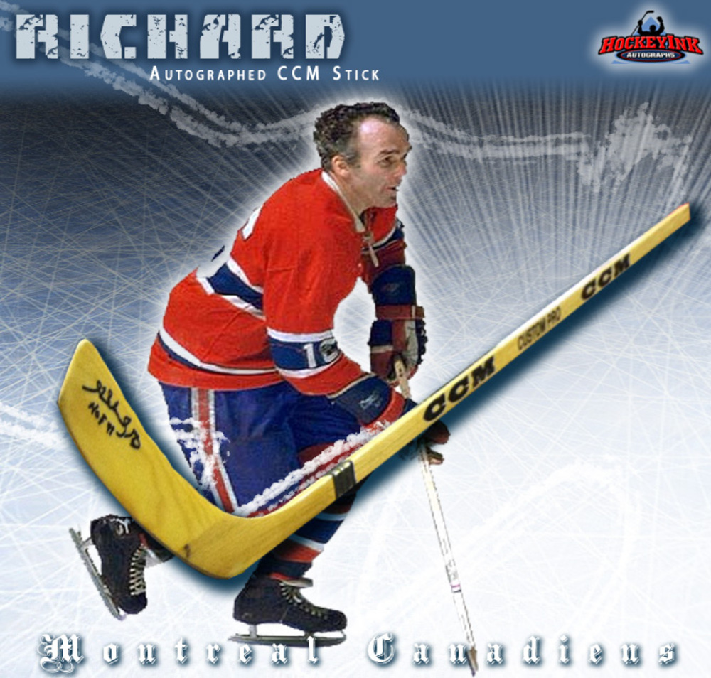 HENRI RICHARD Signed CCM Stick - Montreal Canadiens