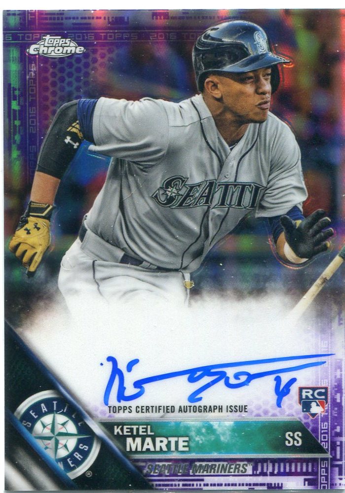 2016 Topps Chrome Rookie Autographs Refractors Ketel Marte 340/499