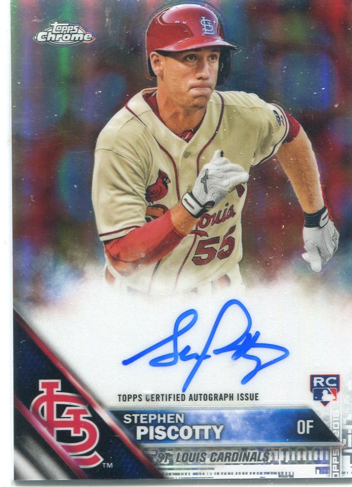 2016 Topps Chrome Rookie Autographs Refractors Stephen Piscotty 169/499