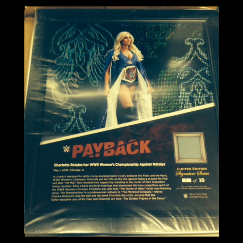 Charlotte SIGNED Payback 2016 15 x 17 Framed Ring Canvas Photo Collage