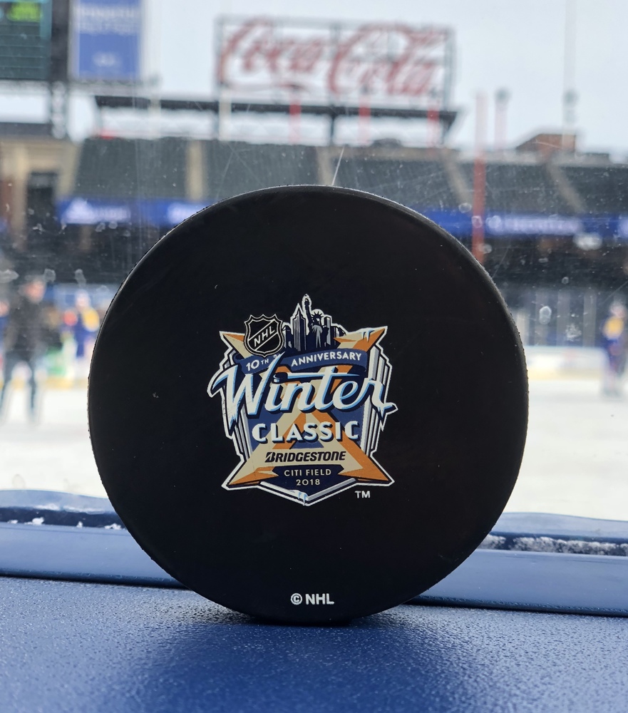 Buffalo Sabres 2018 NHL Winter Classic Practice-Used Puck - Used During December 31, 2017 Practice Session