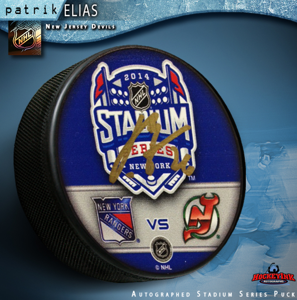 PATRIK ELIAS Signed 2014 NHL Stadium Series New Jersey Devils Puck