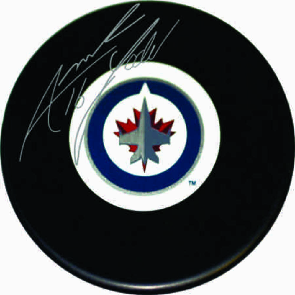 Andrew Ladd - Signed Winnipeg Jets Logo Puck