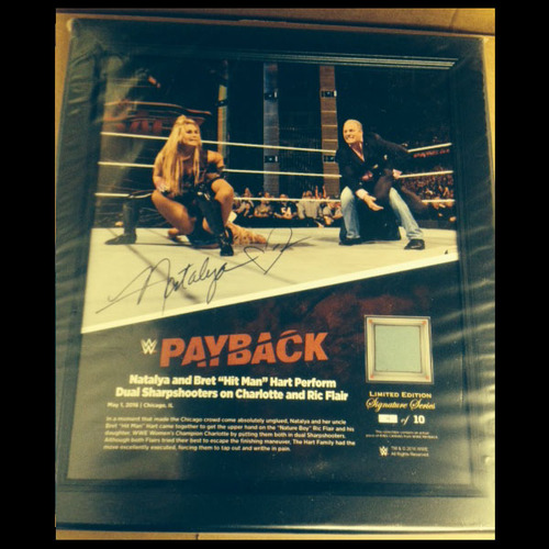 Natalya SIGNED Payback 2016 15 x 17 Framed Ring Canvas Photo Collage Plaque
