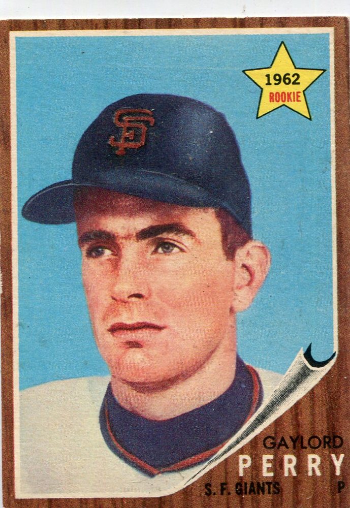1962 Topps #199 Gaylord Perry Rookie Card -- Giants Hall of Famer
