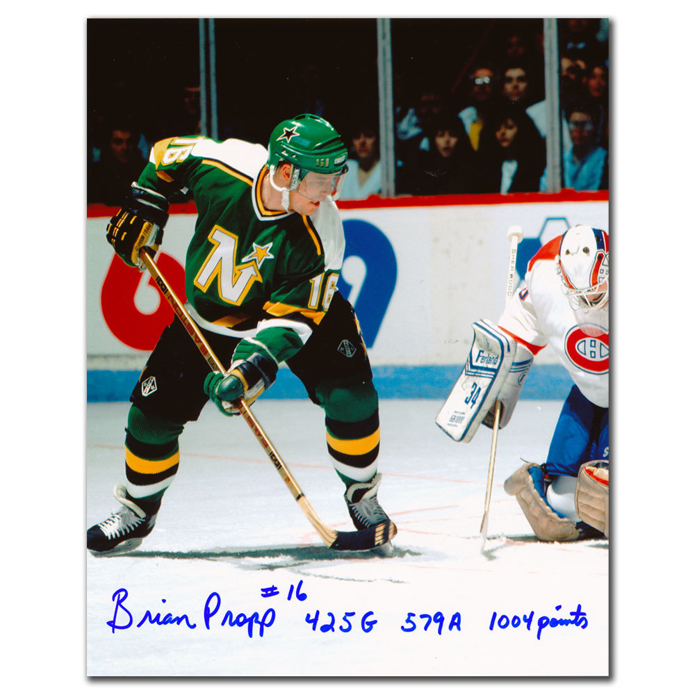 Brian Propp Minnesota North Stars Stats Autographed 8x10