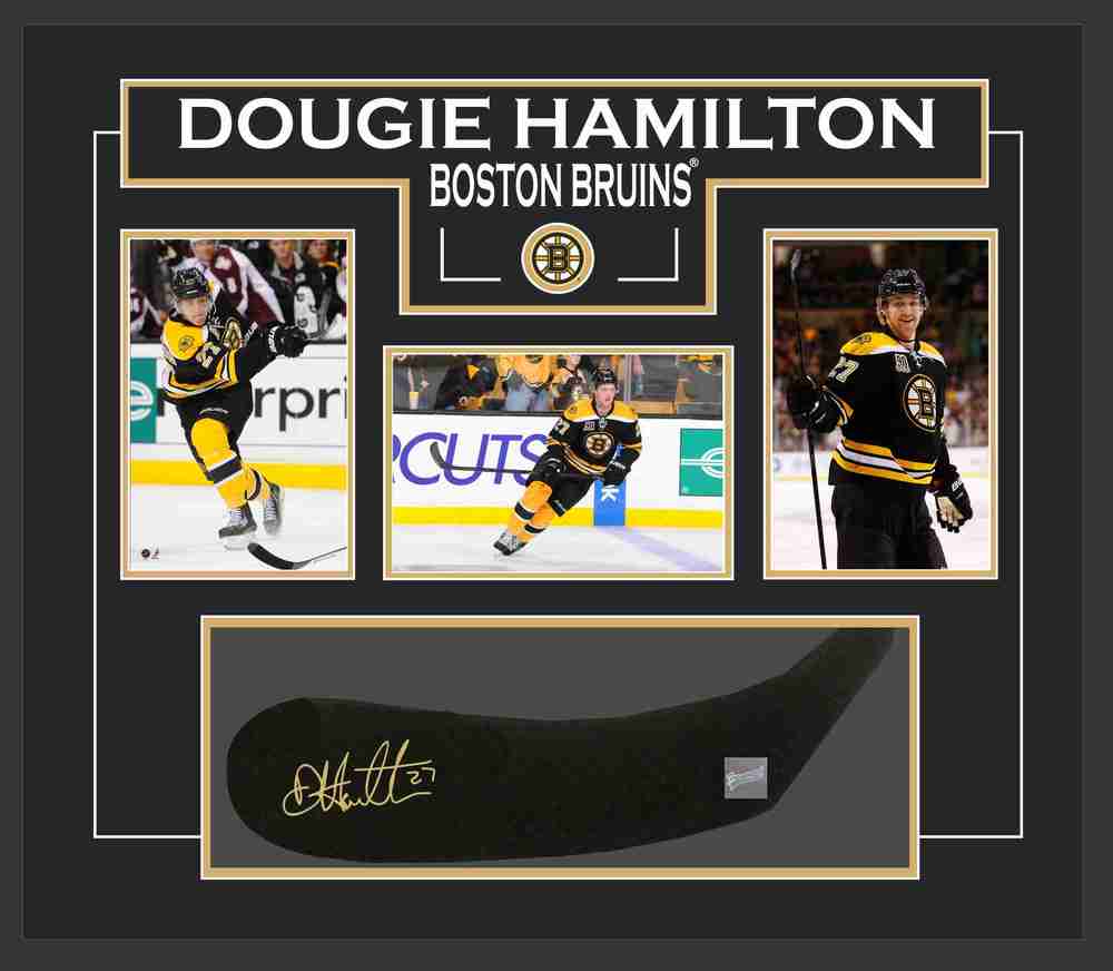 Dougie Hamilton - Signed & Framed Stick Blade - Featuring Boston Bruins Photo Collection