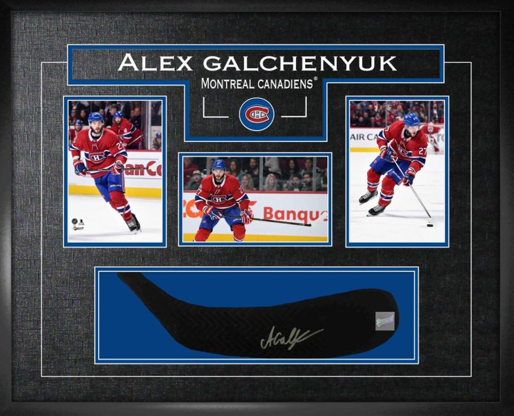 Alex Galchenyuk - Signed Stickblade Canadiens w/3-4x6 Photos