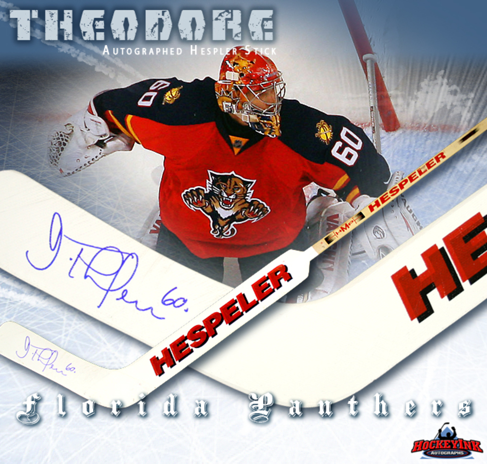 JOSE THEODORE Signed Hespler Goal Stick - Florida Panthers