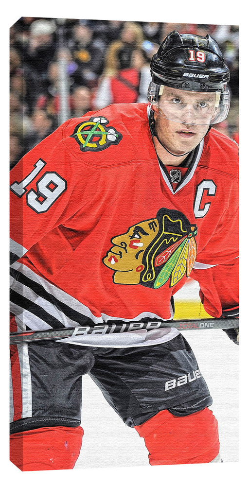 Toews,J Unsigned 14x28 Canvas Blackhawks Dark Jersey