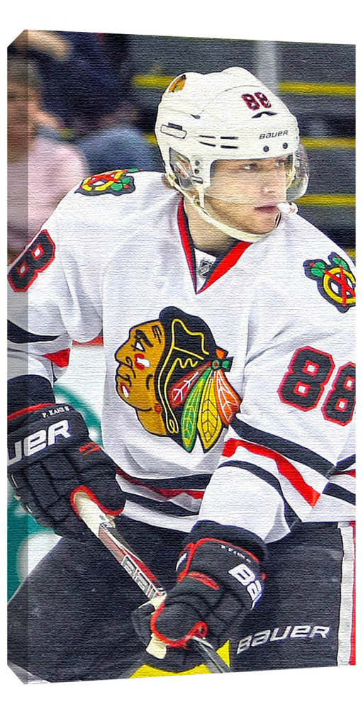 Kane,P Unsigned 14x28 Canvas Blackhawks White Jersey